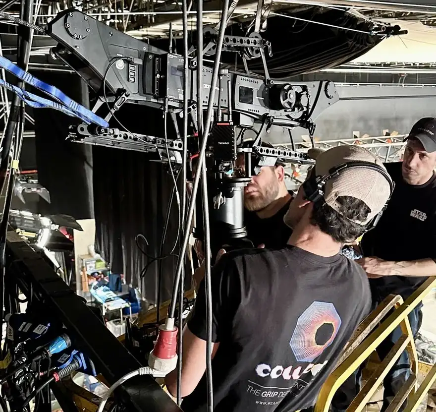 Cable cam for film and TV, with rigging and safety plan